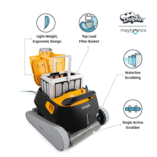 Dolphin Triton PS Robotic Pool Vacuum Cleaner with Universal Caddy for Pool Cleaning