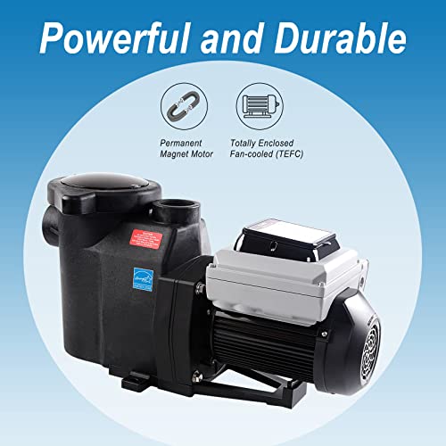 BLUE WORKS Variable Speed Pump 3HP Pool Pump Inground Energy Star Certified, 220V-240V, 2-Year Limited USA Warranty, BLPVS2030P