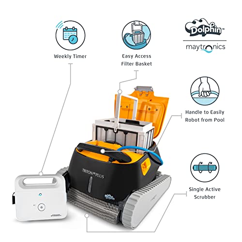 Dolphin Triton PS Plus Robotic Pool Vacuum Cleaner with Upgraded Ultra-Fine Filters