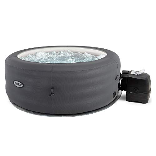 Intex 28481E Simple Spa 77in x 26in 4-Person Outdoor Portable Inflatable Round Heated Hot Tub Spa with 100 Bubble Jets