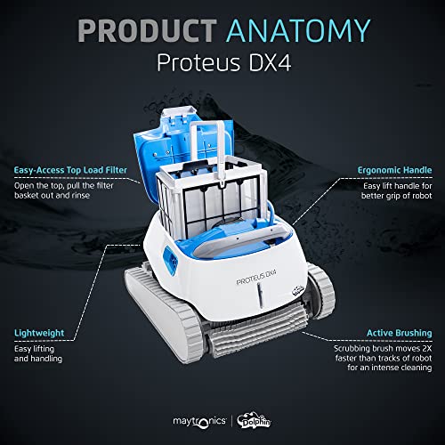 Dolphin Proteus DX4 Robotic Pool Vacuum Cleaner Wall Climbing Capability