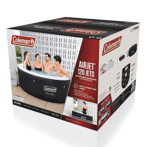 Coleman SaluSpa 2 to 4 Person Inflatable Round Outdoor Hot Tub Spa with 60 Soothing AirJets