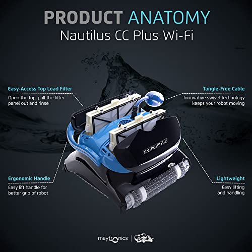 Dolphin Nautilus CC Plus Robotic Pool Vacuum Cleaner with Wi-Fi Control