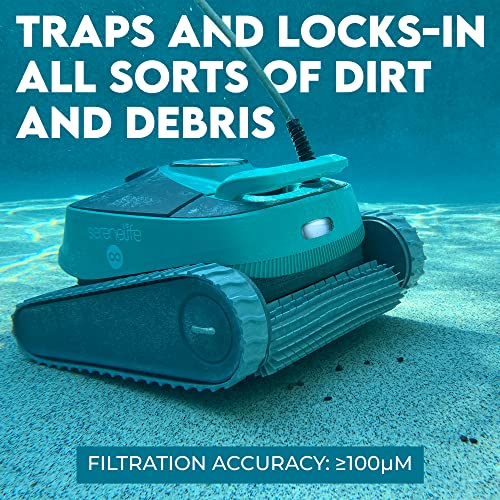 SereneLife - Automatic Robot Pool Cleaner, Pool Cleaning Robot with Three Motors
